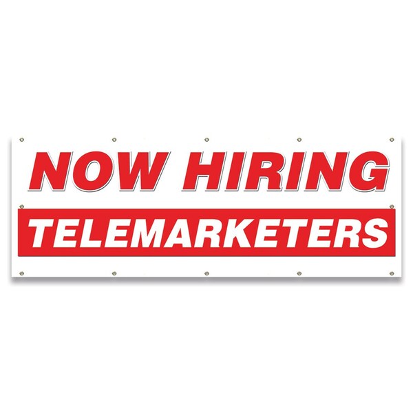 Now Hiring Telemarketers Banner Apply Inside Accepting Application Single Sided